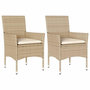 Voir la diapositive 2 : VIDAXL Chaises de jardin avec coussins lot de 2 beige resine tressee