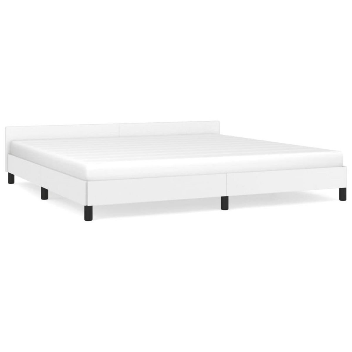 VIDAXL Cadre de lit avec tete de lit sans matelas blanc 200x200 cm