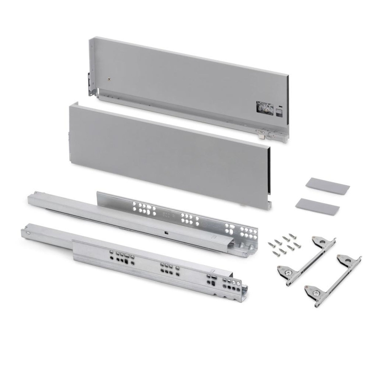 EMUCA SRL Tiroir extérieur Vertex avec réglages 3D hauteur 178 mm -  40kg -  profondeur 450mm -  Acier -  Peint en aluminium