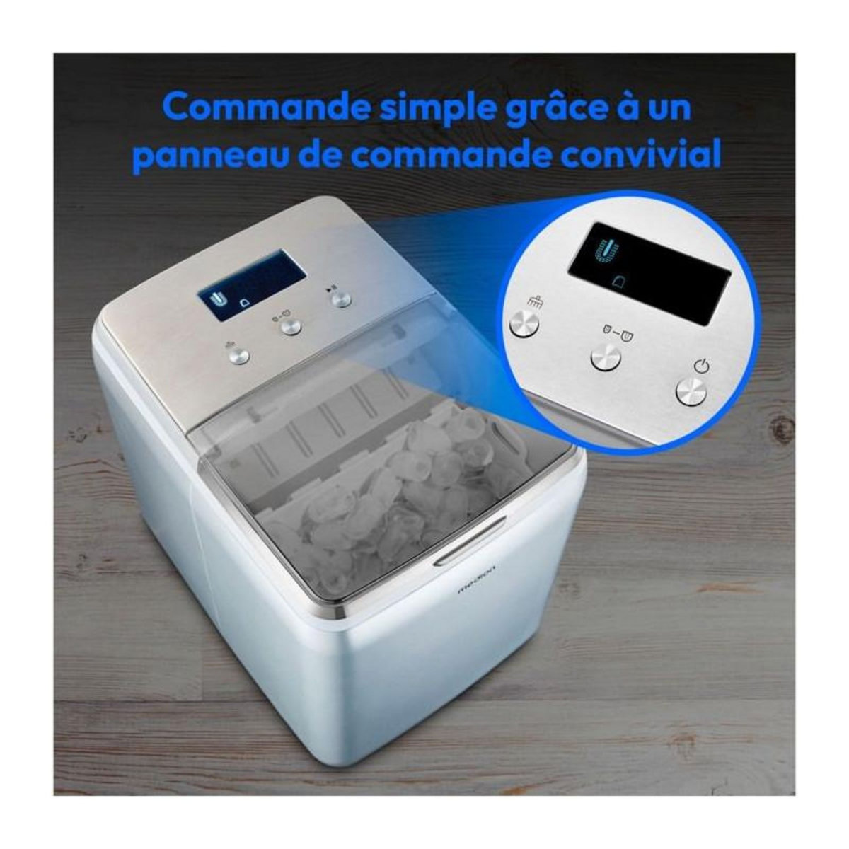 Medion MEDION Machine a glaçons (taille des glaçons petite & grande, réservoir d'eau de 2,6 litres, durée de production courte env.