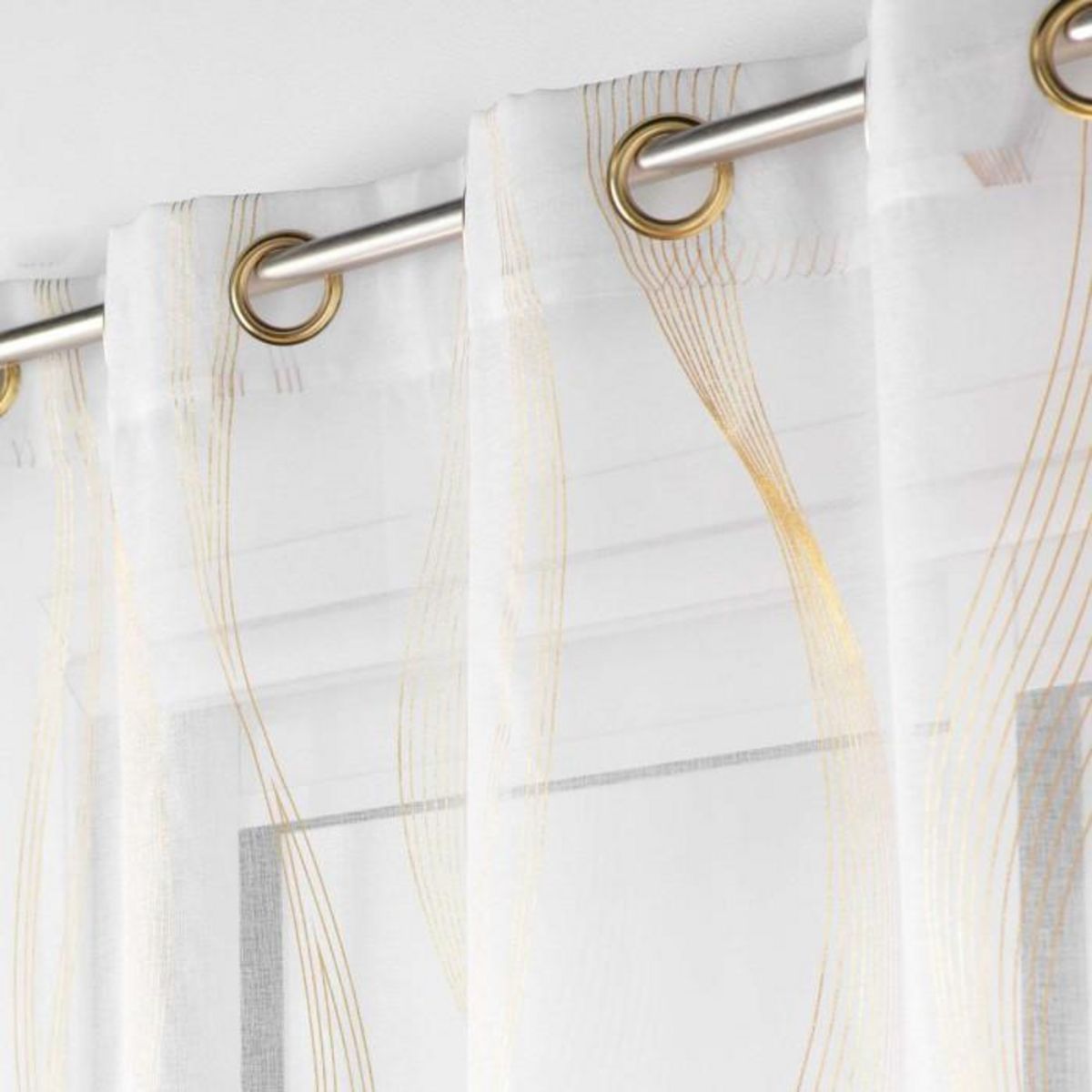 Paris Prix Rideau Voilage à Œillets  Elona  140x280cm Or