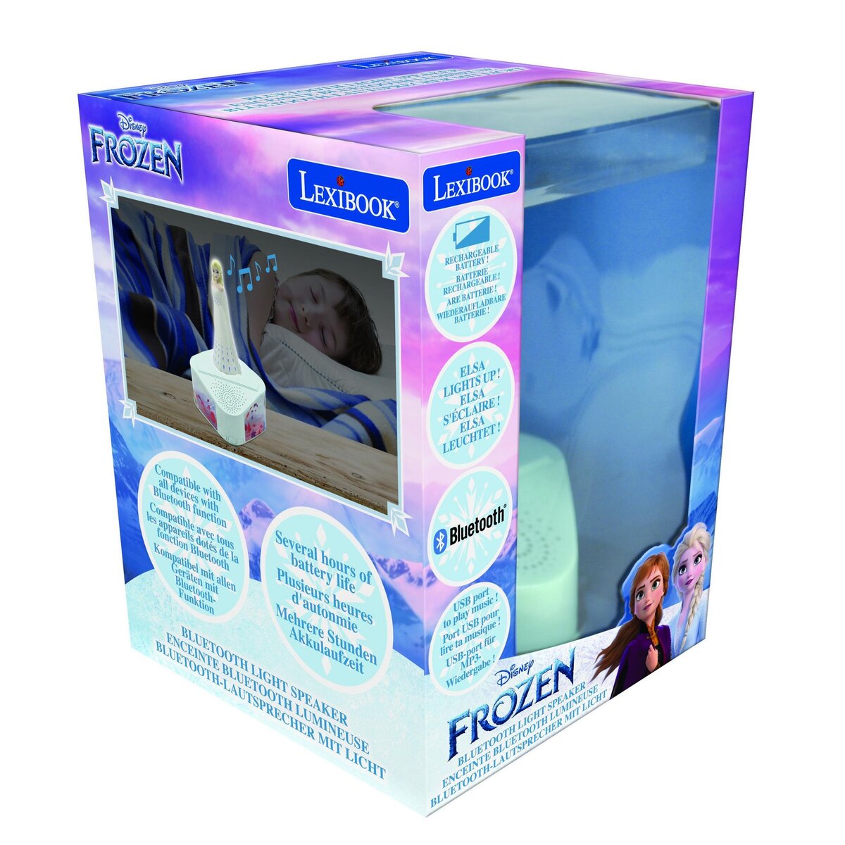 Lexibook Enceinte Bluetooth avec figurine lumineuse Elsa