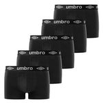 UMBRO Lot de 5 Boxers coton homme. Coloris disponibles : Noir