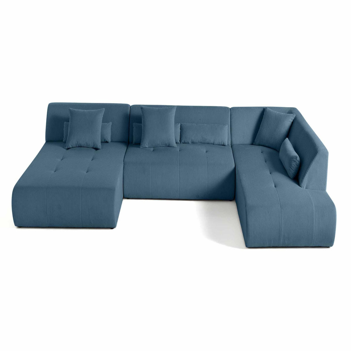 LISA DESIGN Onyx - canapé panoramique modulable d'angle droit 7 places - en velours côtelé