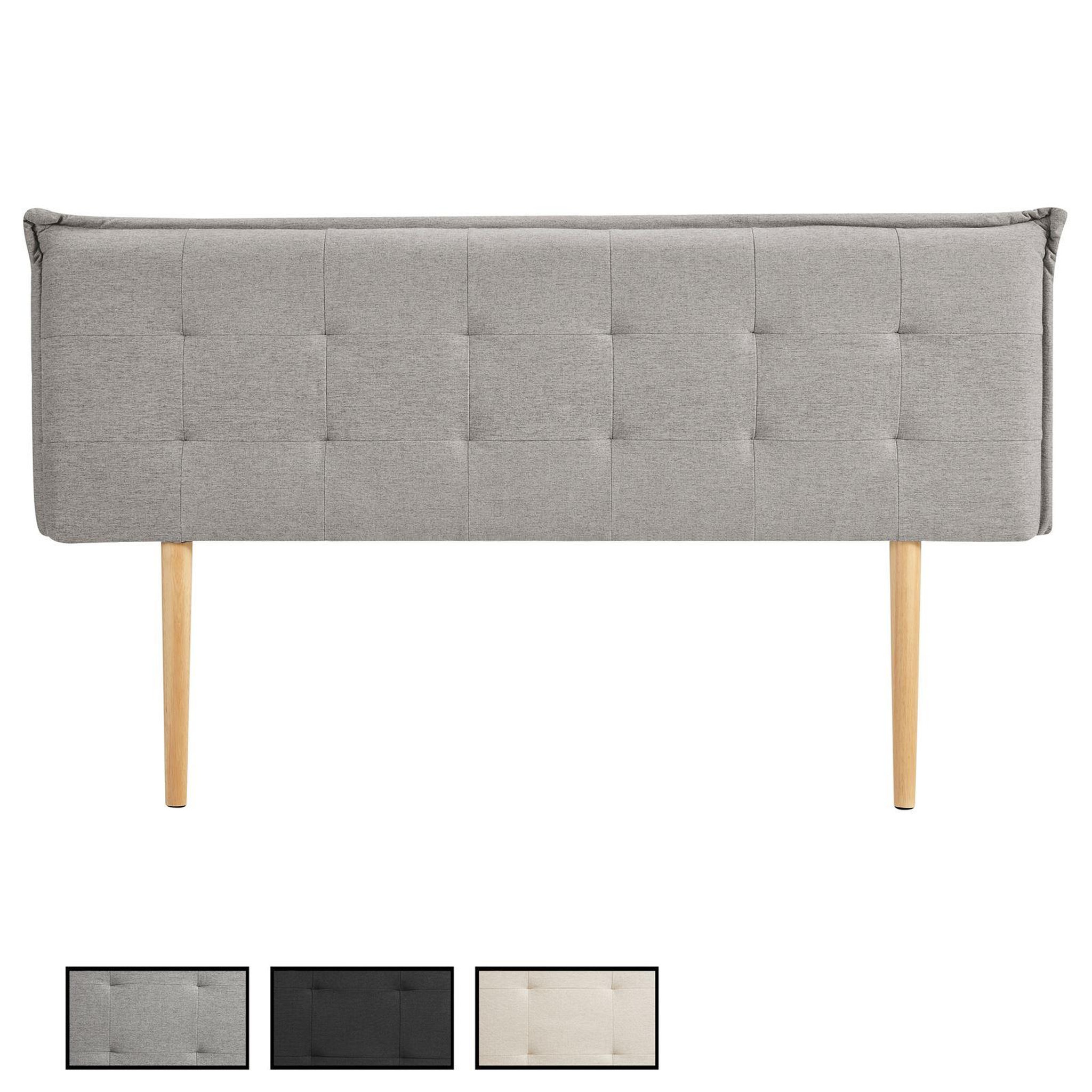 IDIMEX Tête de lit ZELOX 160 capitonnée sur pieds, en tissu. Coloris disponibles : Gris