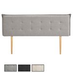 IDIMEX Tête de lit ZELOX 160 capitonnée sur pieds, en tissu. Coloris disponibles : Gris, Noir