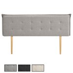 IDIMEX Tête de lit ZELOX 160 capitonnée sur pieds, en tissu. Coloris disponibles : Noir, Gris