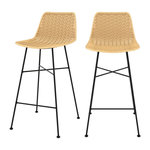 MAISON PAVANE Lot de 2 chaises pour îlot central 65,5 cm en rotin naturel-Mara