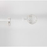 Douceur d'Intérieur Kit de tringle à rideaux extensible Disque Martelé - L120 /L210 cm - Patine Blanc
