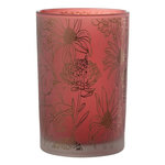 Paris Prix Photophore Déco en Verre Mat  Fleurs  18cm Rouge