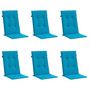 Voir la diapositive 3 : VIDAXL Coussins de chaise de jardin a dossier haut lot de 6 bleu tissu