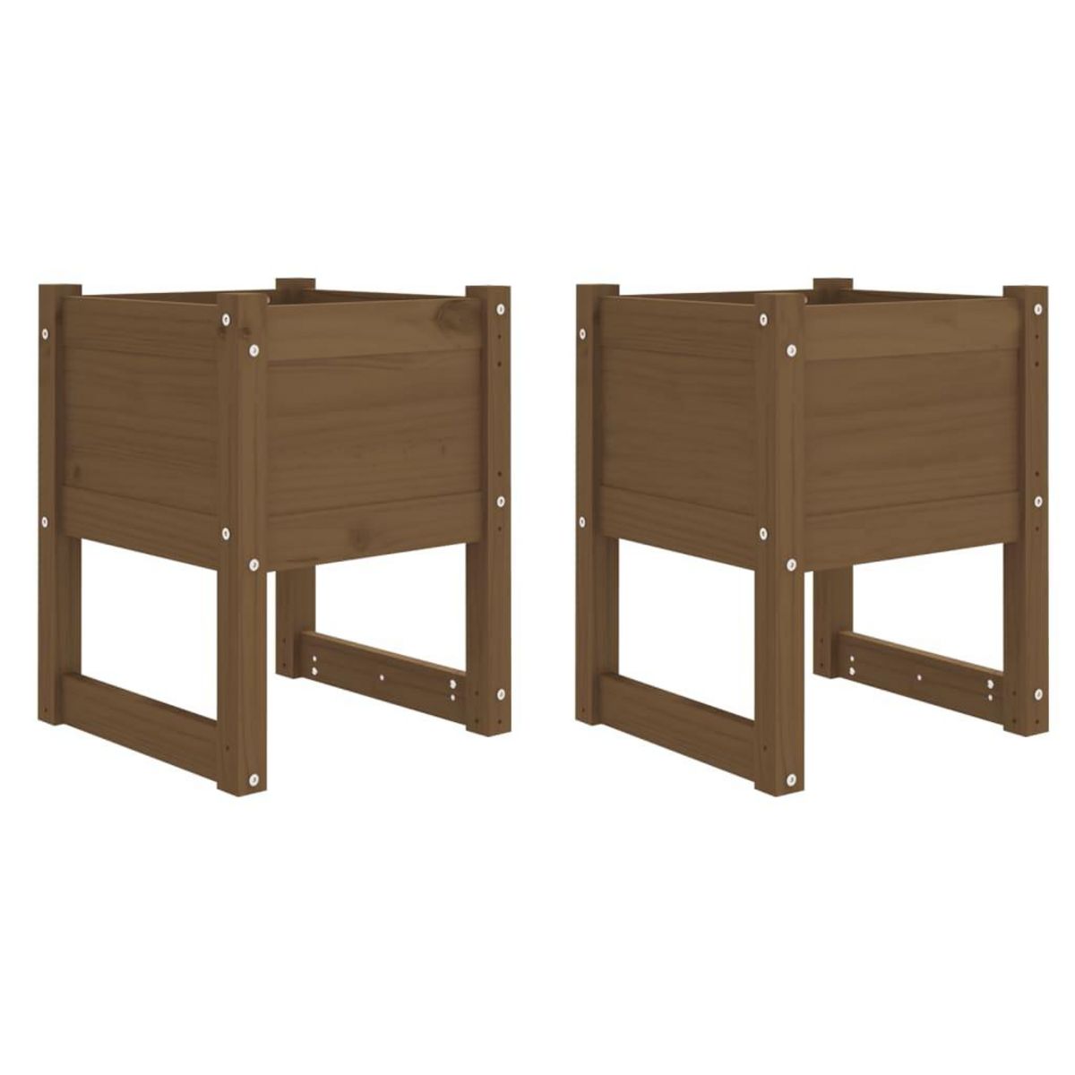 VIDAXL Jardinieres 2 pcs Marron miel 40x40x52,5 cm Bois massif de pin