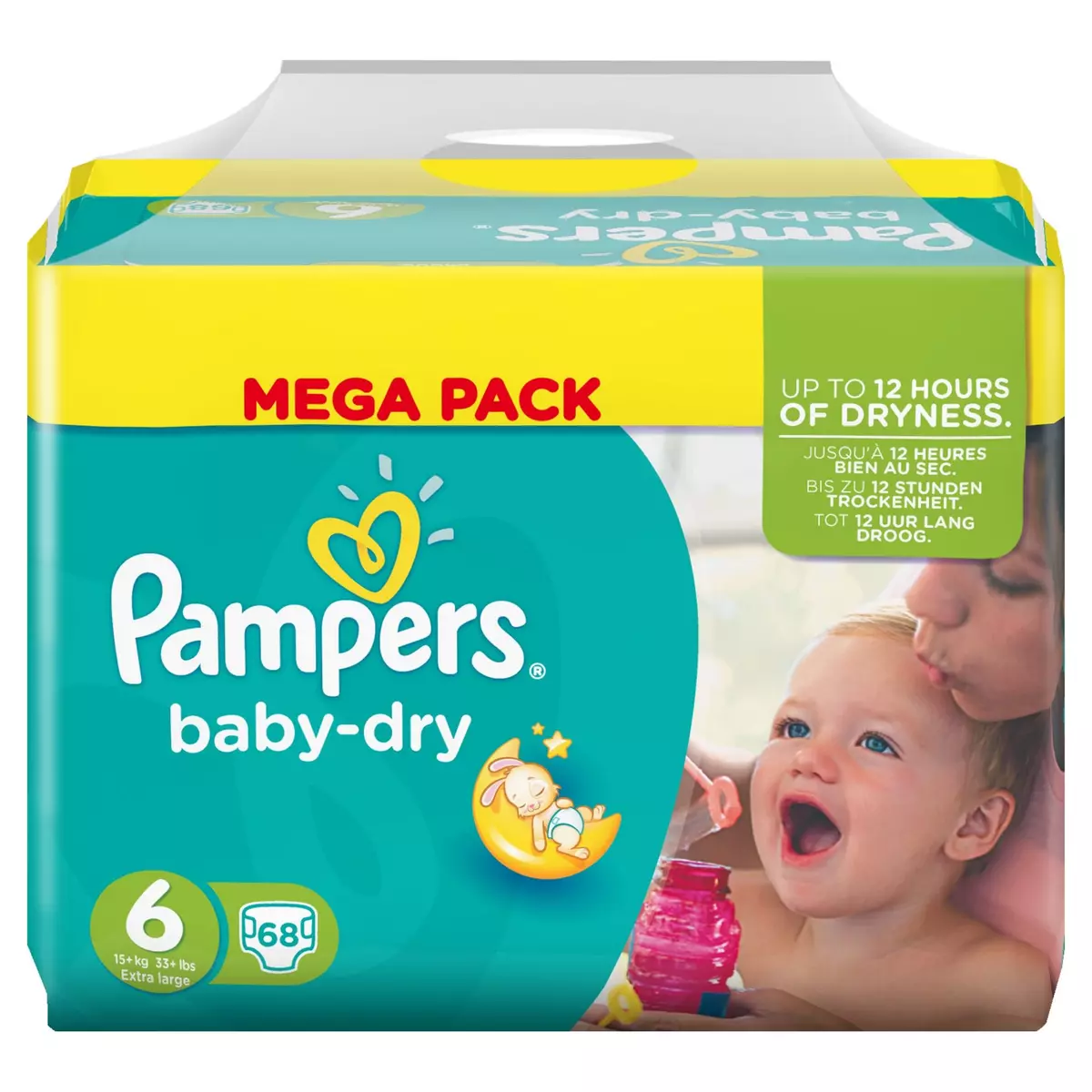 PAMPERS BABY DRY Culottes Standard T6 (+ de 16 kg) X68