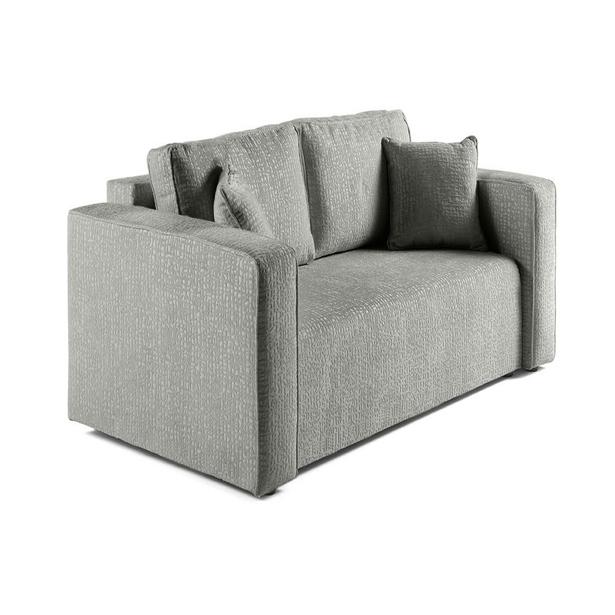Voir la diapositive 3 : BEST MOBILIER Topaze - canapé droit 2 places - en tissu velours relief