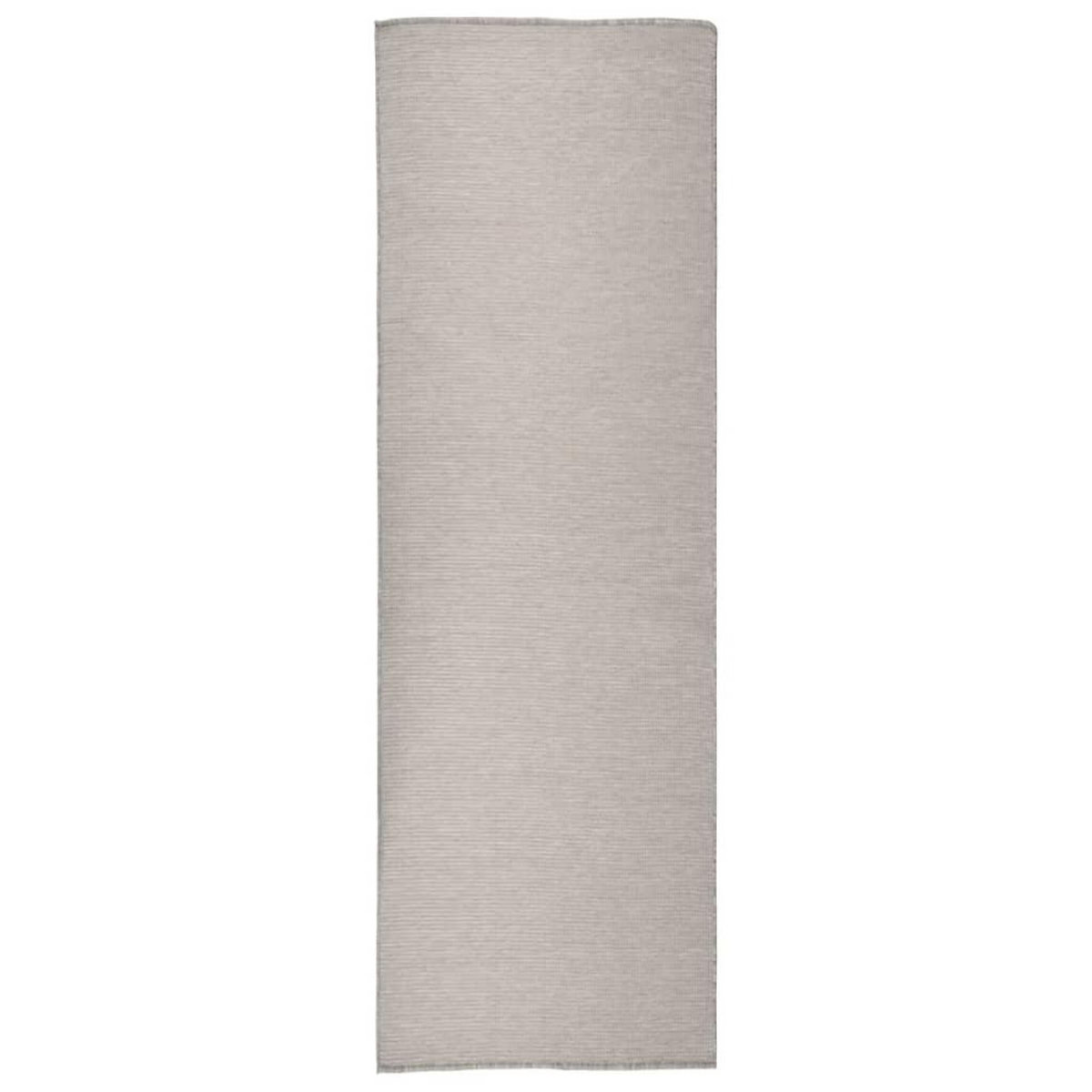 VIDAXL Tapis a tissage plat d'exterieur 80x250 cm Taupe