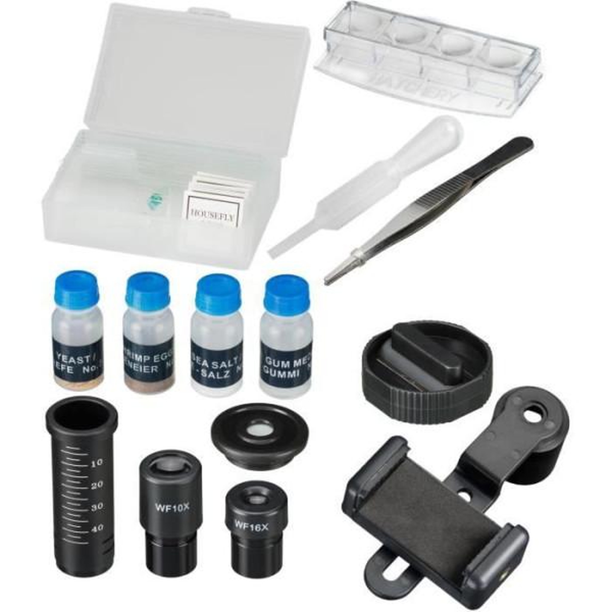 Voir la diapositive 3 : Bresser Microscope biolux sel avec systeme de zoom, grossissement 40x-1600x, support smartphone, coffret rigide, microscope étudiant, b