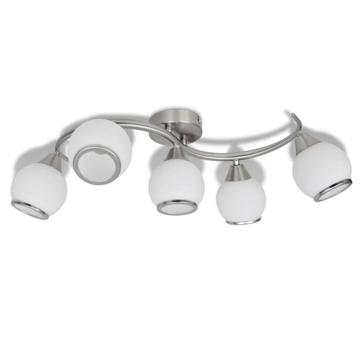 VIDAXL Plafonnier avec abat-jour en verre sur rail ondule