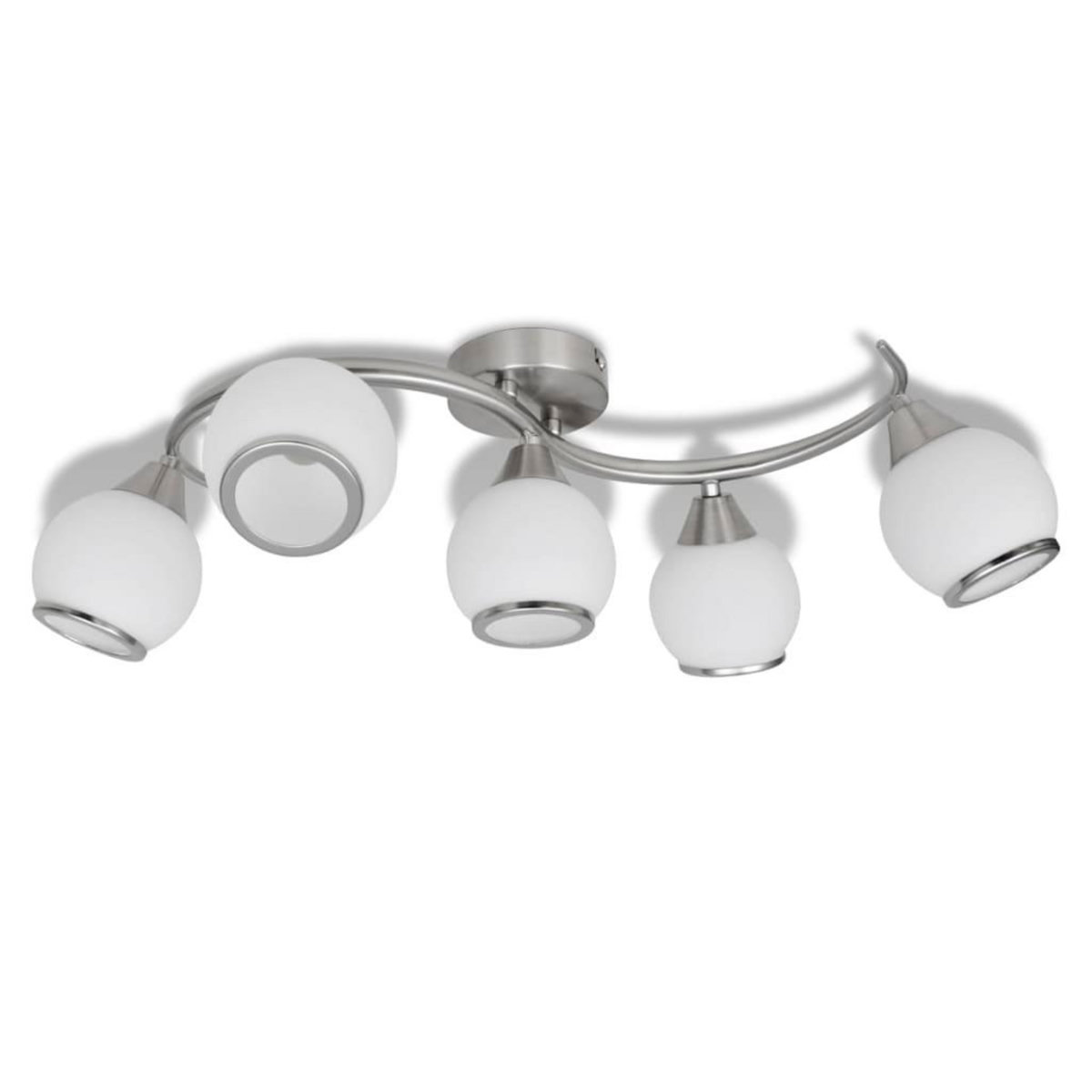 VIDAXL Plafonnier avec abat-jour en verre sur rail ondule