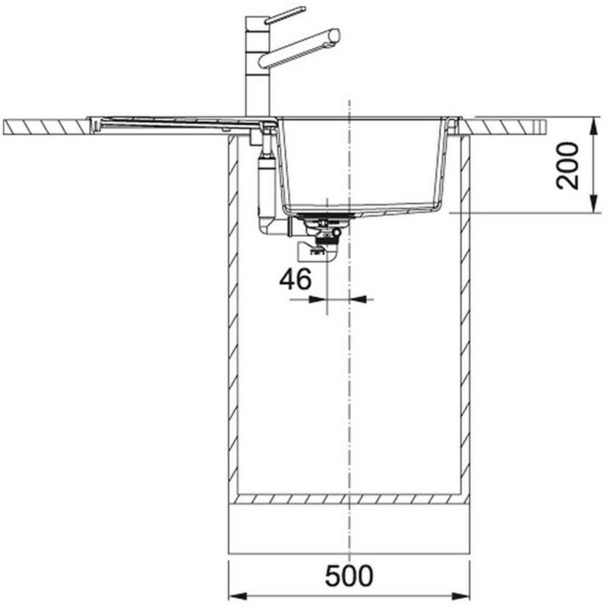 franke Evier à encastrer 50cm tectonite - 955799