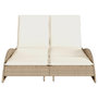 Voir la diapositive 4 : VIDAXL Chaise longue avec coussins beige 114x205x73 cm resine tressee