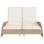 Voir la diapositive 4 : VIDAXL Chaise longue avec coussins beige 114x205x73 cm resine tressee