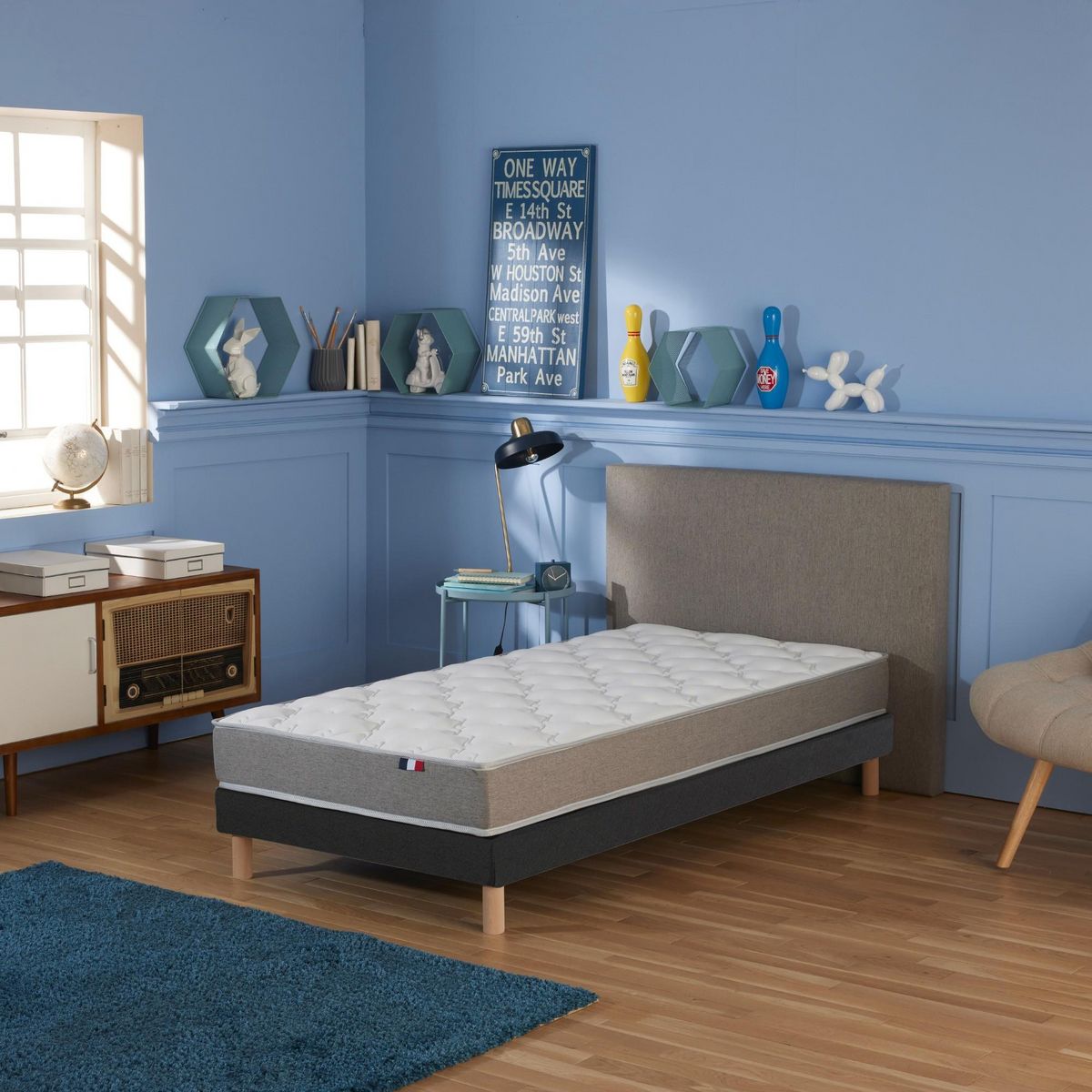 IDLITERIE Ensemble matelas mousse réversible STRATUS et sommier - confort français