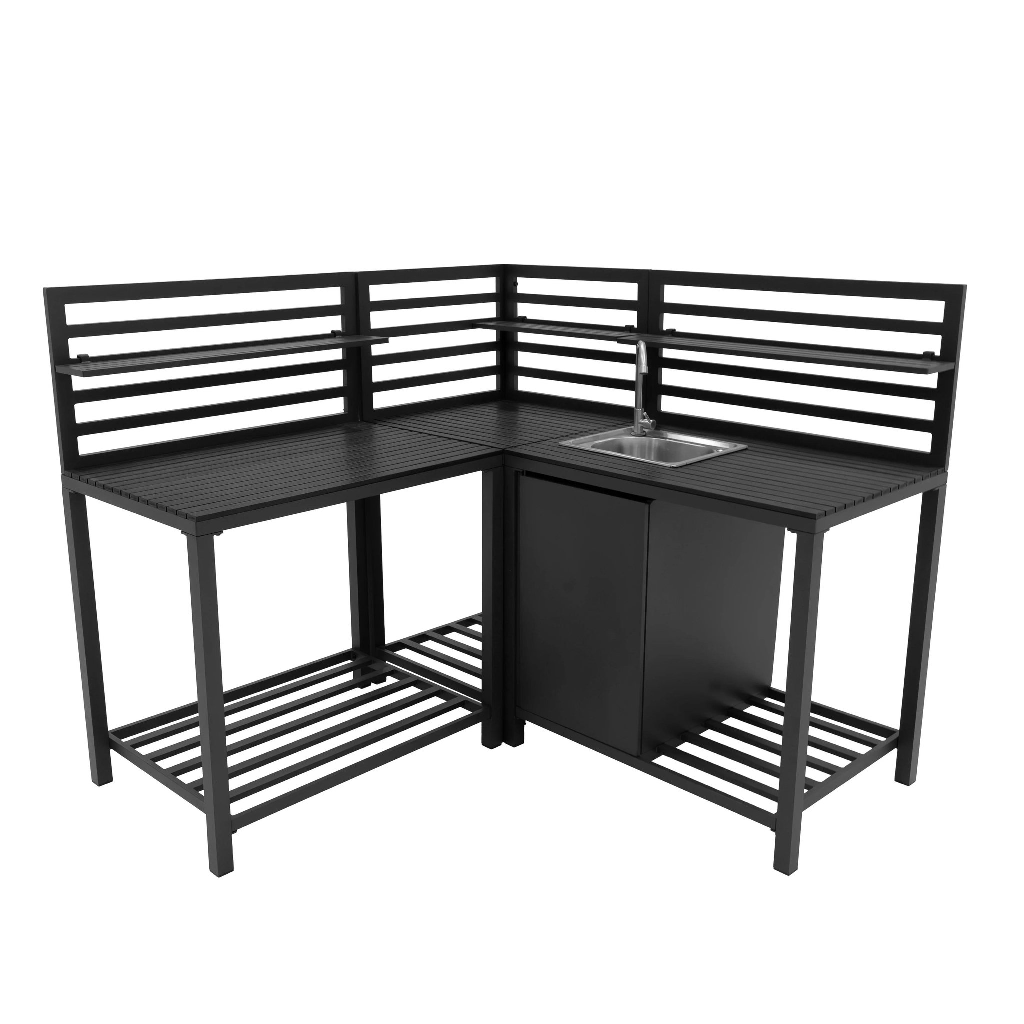 KUKOO Ensemble de cuisine extérieure 3 pièces en aluminium