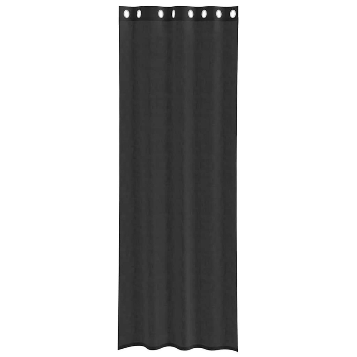 VIDAXL Rideaux en voile avec œillets 2 pcs noir 140x260 cm