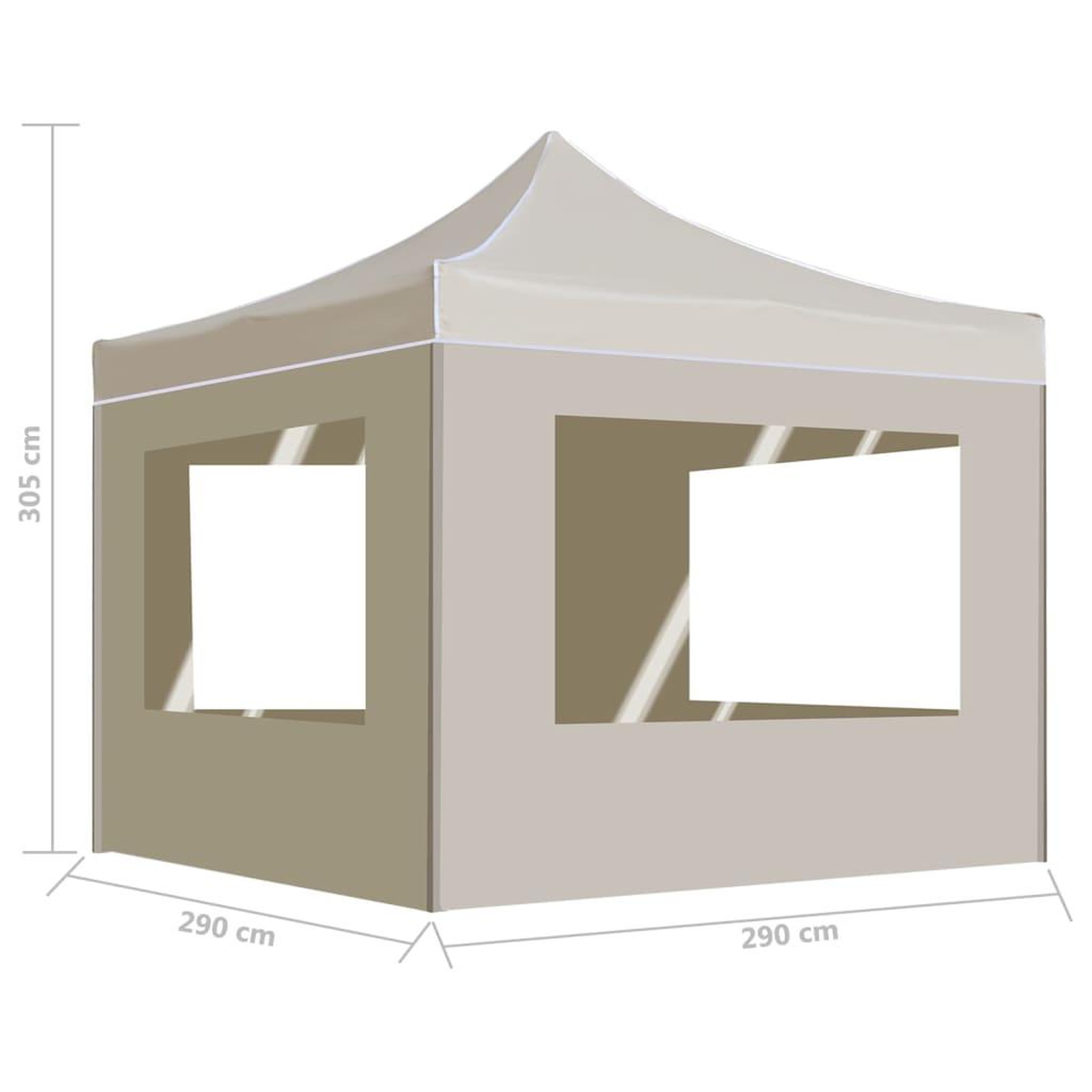 Voir la diapositive 6 : VIDAXL Tente de reception pliable avec parois Aluminium 3 x 3 m Creme
