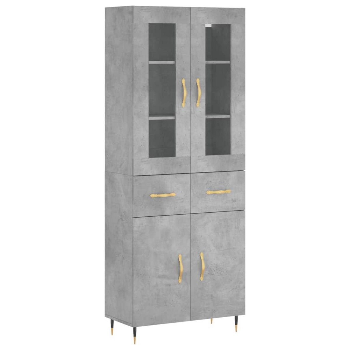 VIDAXL Buffet haut Gris beton 69,5x34x180 cm Bois d'ingenierie