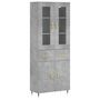 Voir la diapositive 2 : VIDAXL Buffet haut Gris beton 69,5x34x180 cm Bois d'ingenierie