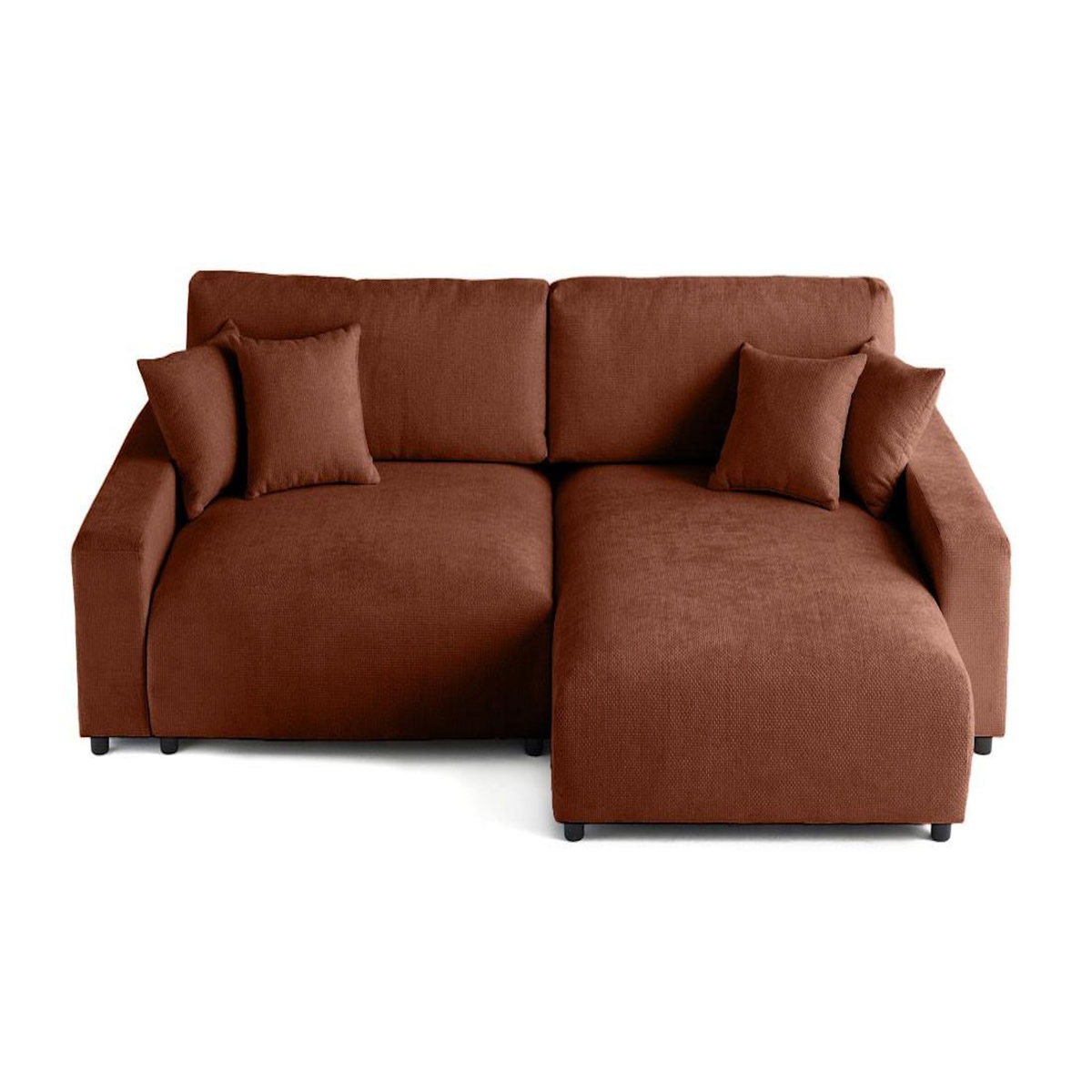LISA DESIGN Pivoine - canapé d'angle réversible - 4 places - convertible avec coffre - en velours texturé