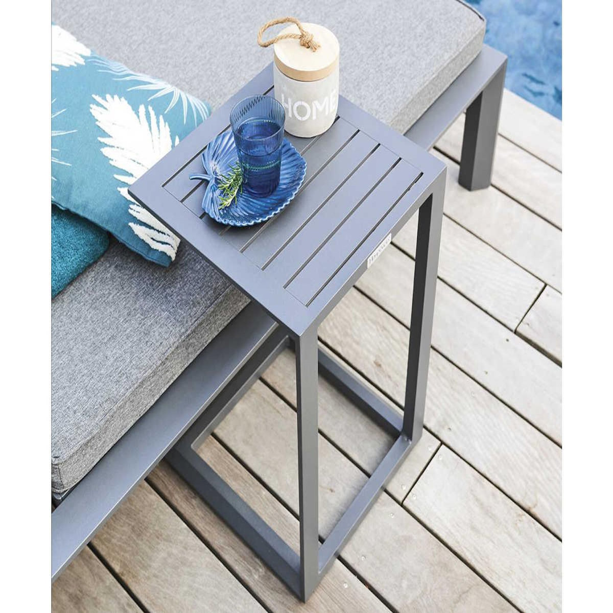 HESPERIDE Table d'appoint en aluminium gris Graphite Evasion - Hespéride