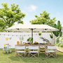 Voir la diapositive 2 : OUTSUNNY Parasol de jardin XXL parasol grande taille 4,6L x 2,7l x 2,4H m ouverture fermeture manivelle acier polyester haute densité crème
