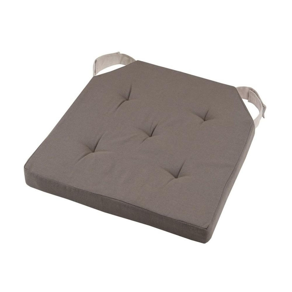 STOF Lot de 4 galettes de chaise Duo velcro 38x38 taupe lin