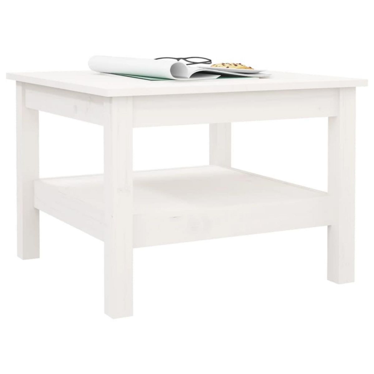 VIDAXL Table basse Blanc 55x55x40 cm Bois massif de pin