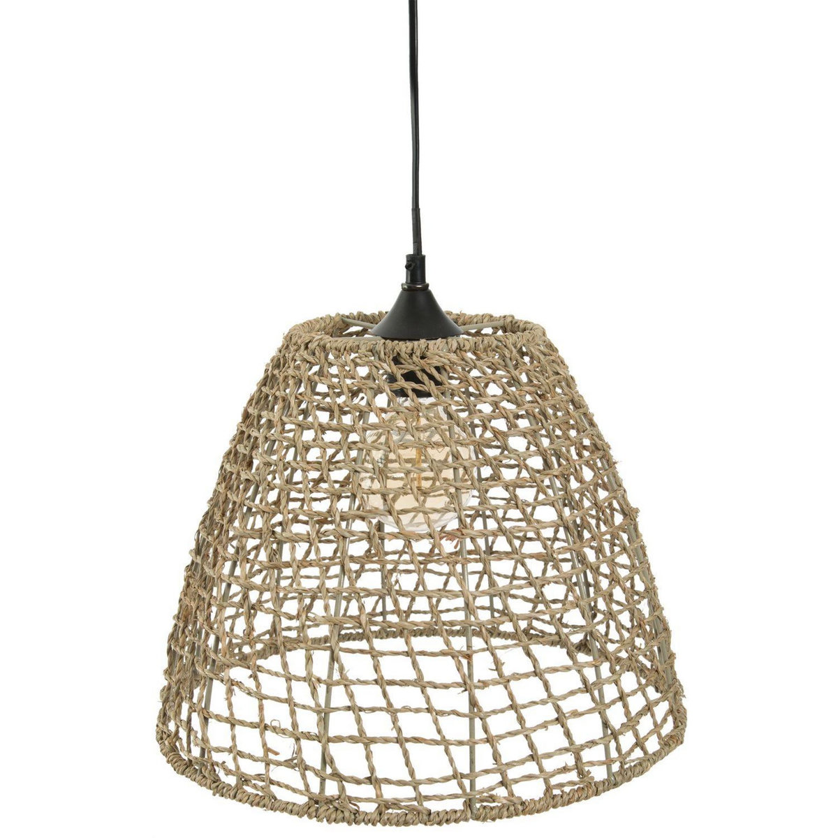ATMOSPHERA Suspension luminaire cône en rotin Jada - Diam. 35 cm