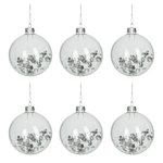 Paris Prix Lot de 6 Boules de Noël  Sequins  9cm Transparent