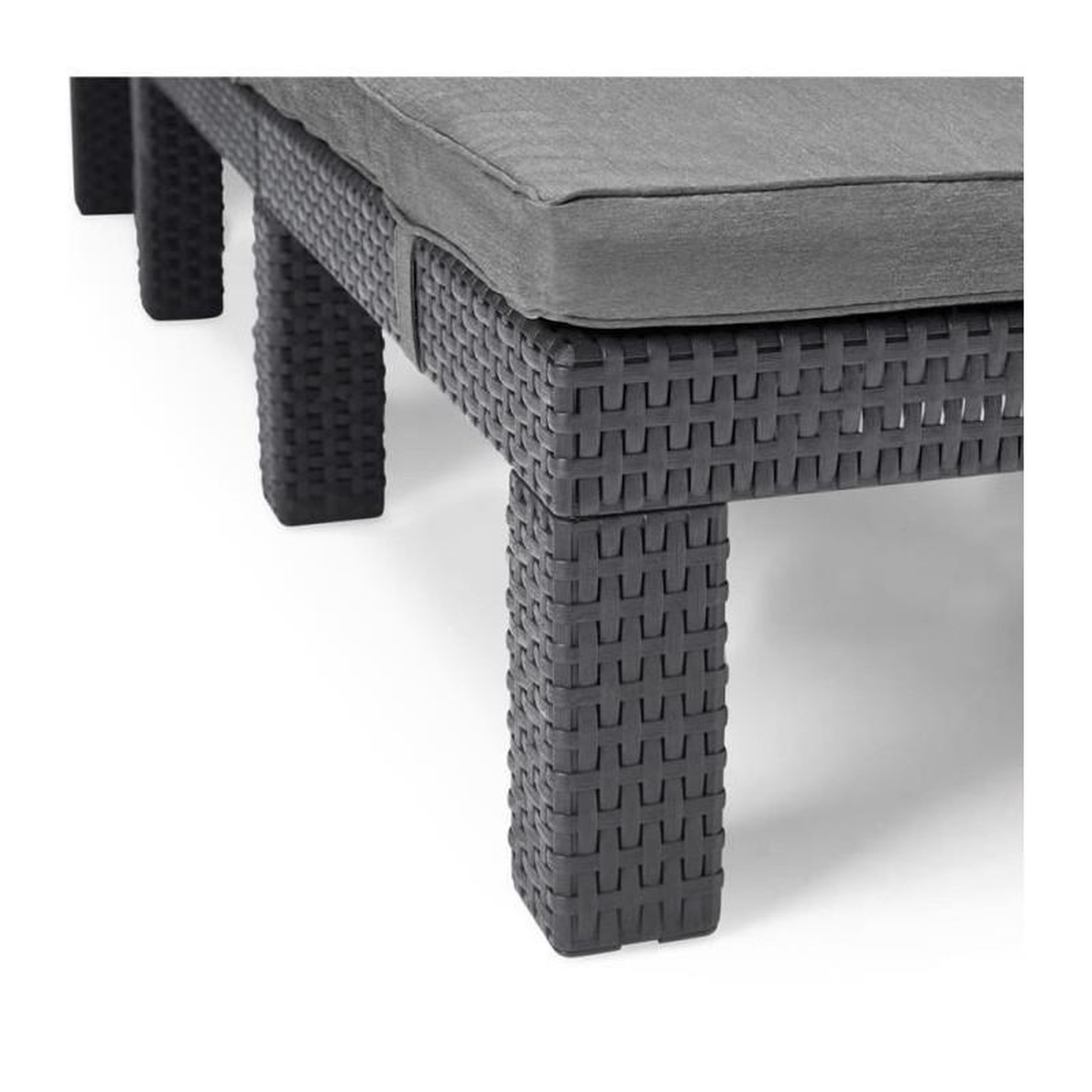 Voir la diapositive 4 : ALLIBERT by KETER Bain de soleil en imitation resine tressee ALLIBERT - 4 positions - Daytona De luxe - Gris graphite