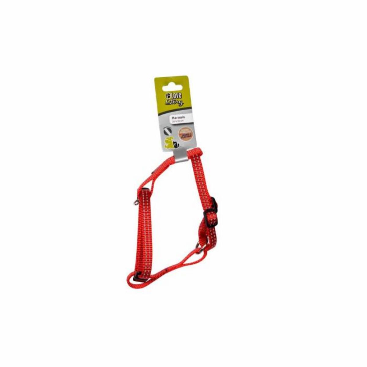Paris Prix Harnais pour Chien  Coutures Réfléchissantes  35cm Rouge