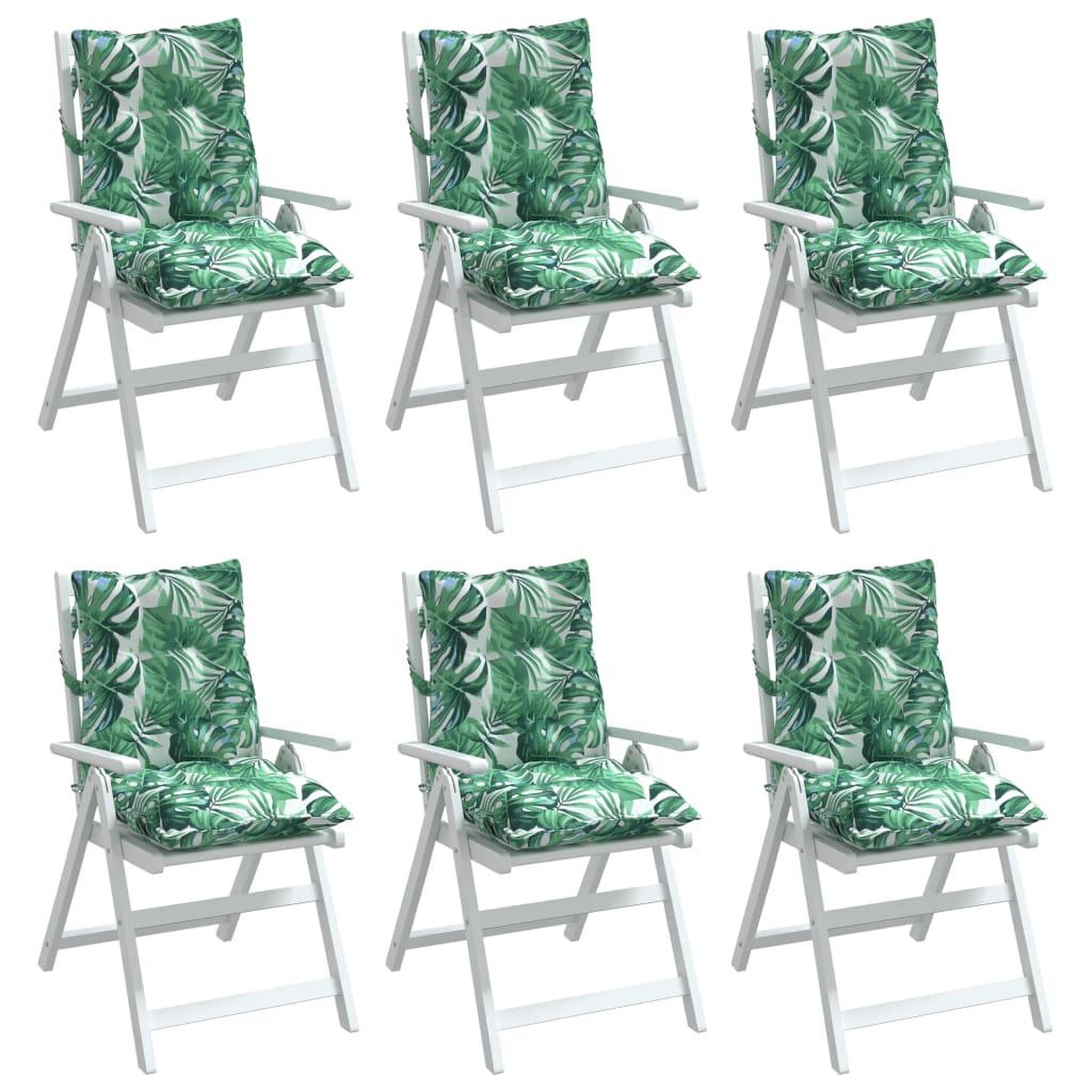 Voir la diapositive 4 : VIDAXL Coussins de chaise a dossier bas lot de 6 modele de feuille