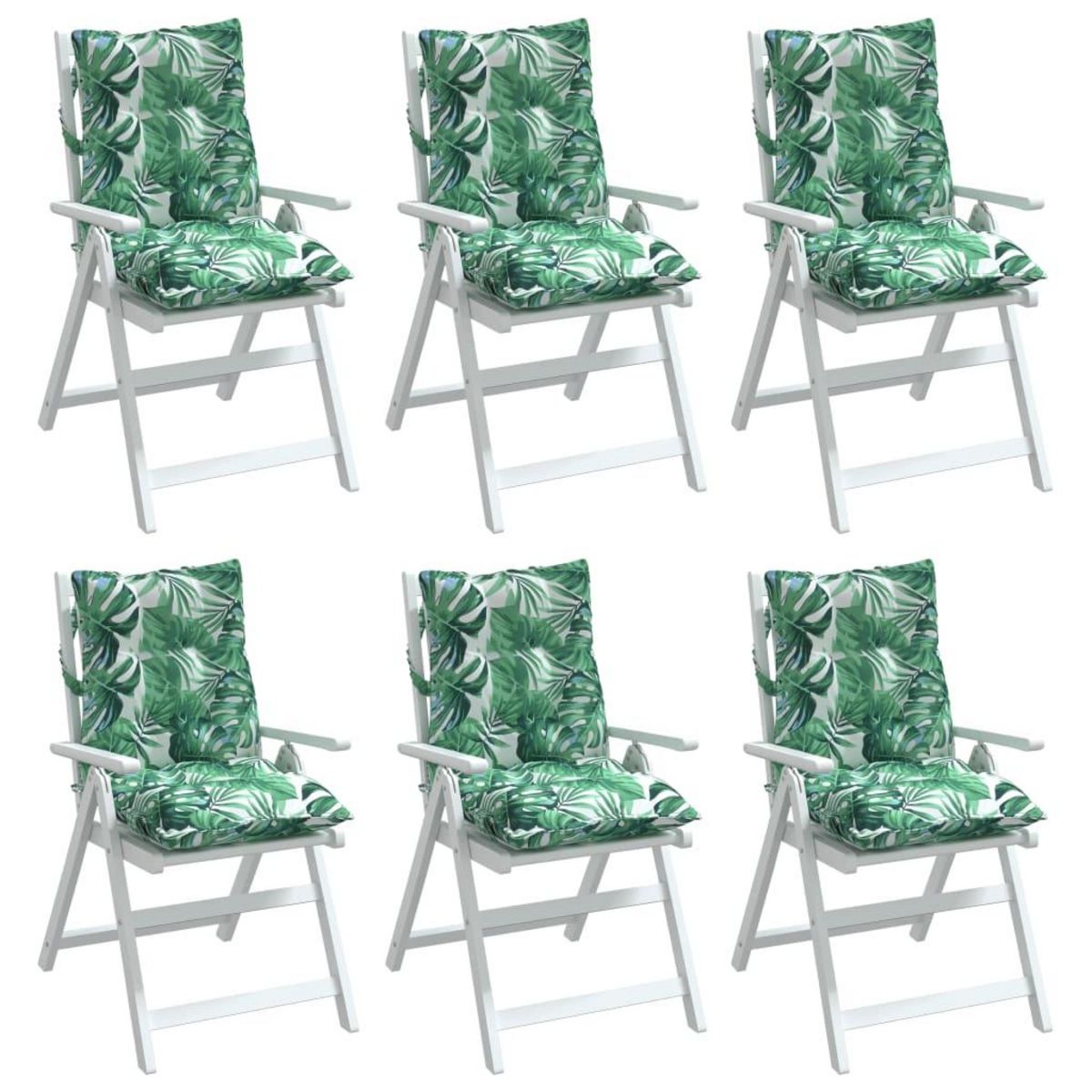 VIDAXL Coussins de chaise a dossier bas lot de 6 modele de feuille
