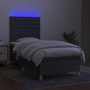 Voir la diapositive 4 : VIDAXL Sommier a lattes de lit et matelas et LED Gris fonce 80x200cm