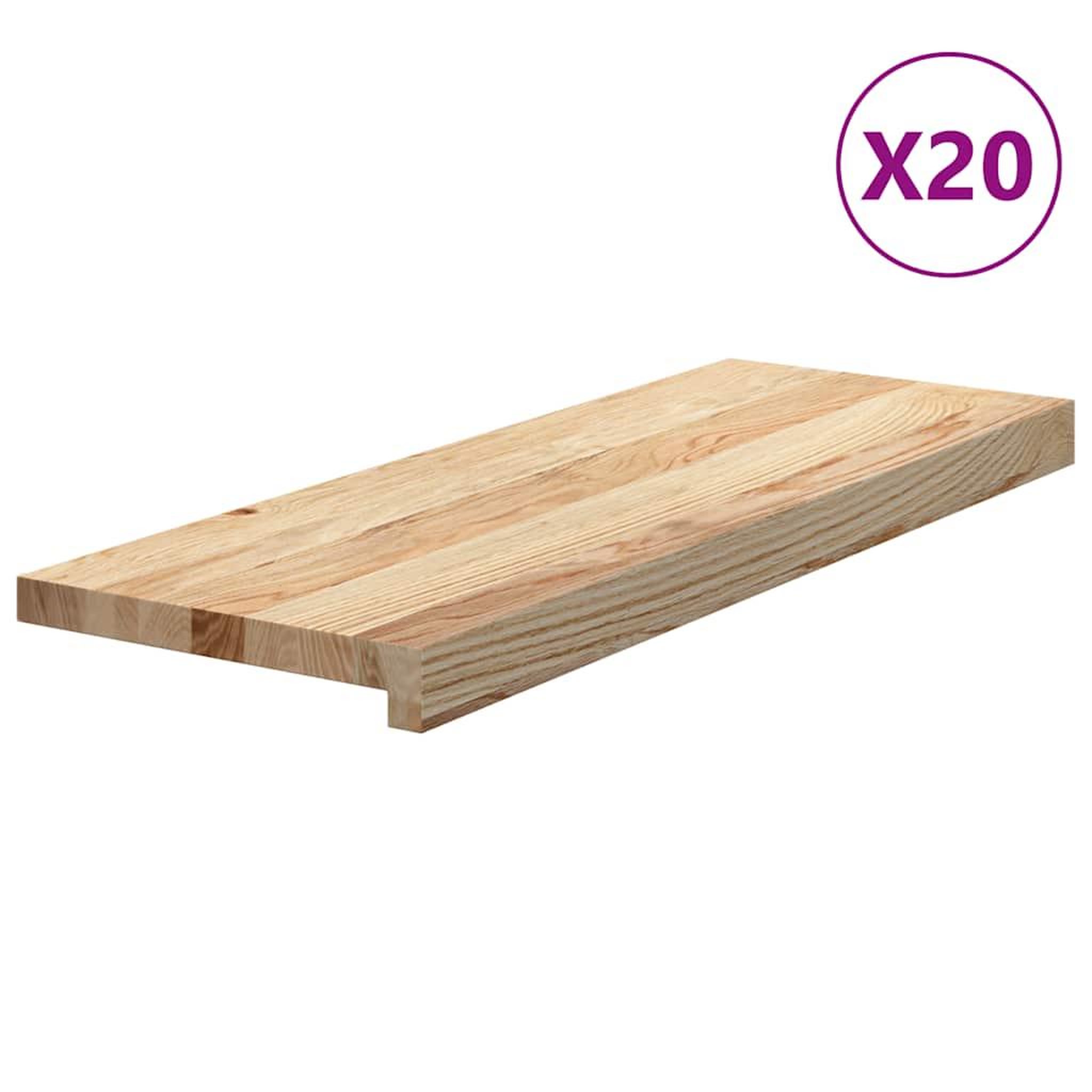 Voir la diapositive 2 : VIDAXL Marches d'escalier 20pcs non traite 70x30x2cm bois chene massif