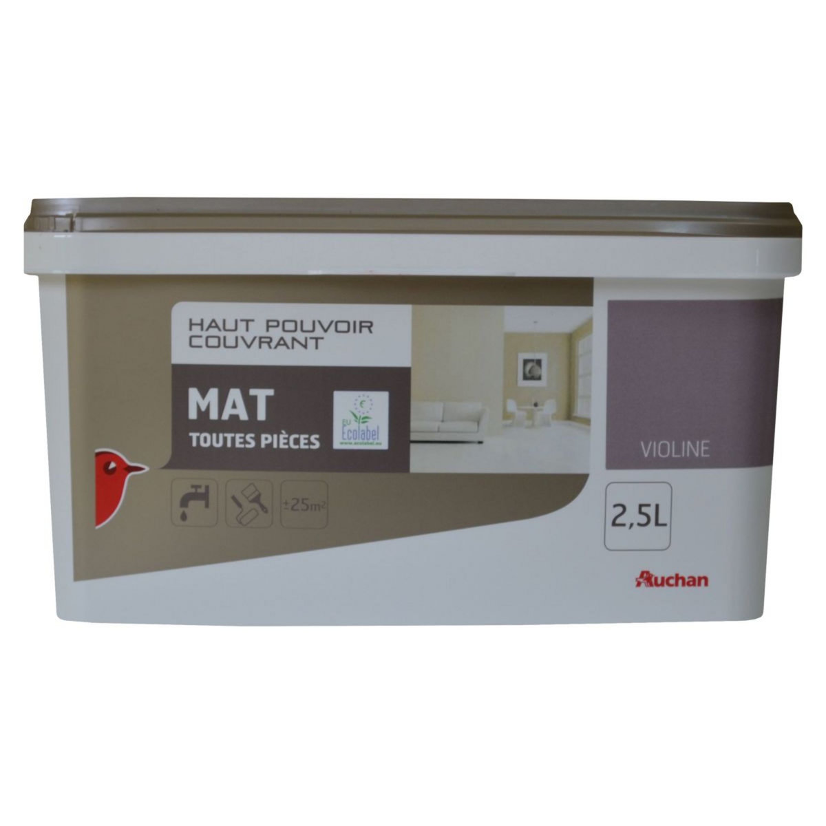 AUCHAN Peinture murale mat couleur violine       