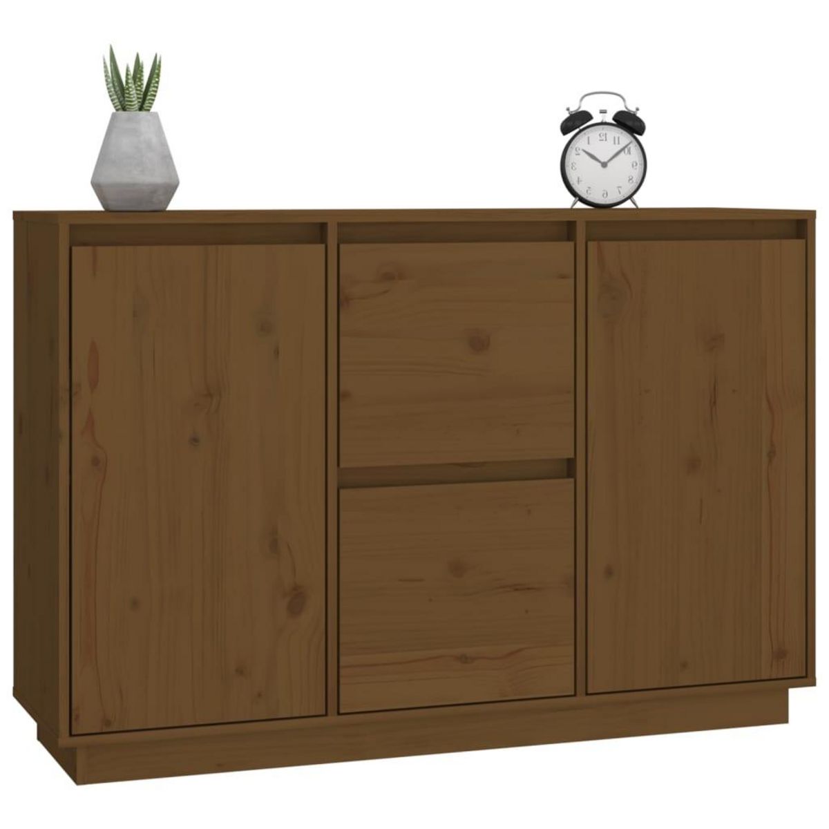 VIDAXL Buffet Marron miel 111x34x75 cm Bois massif de pin