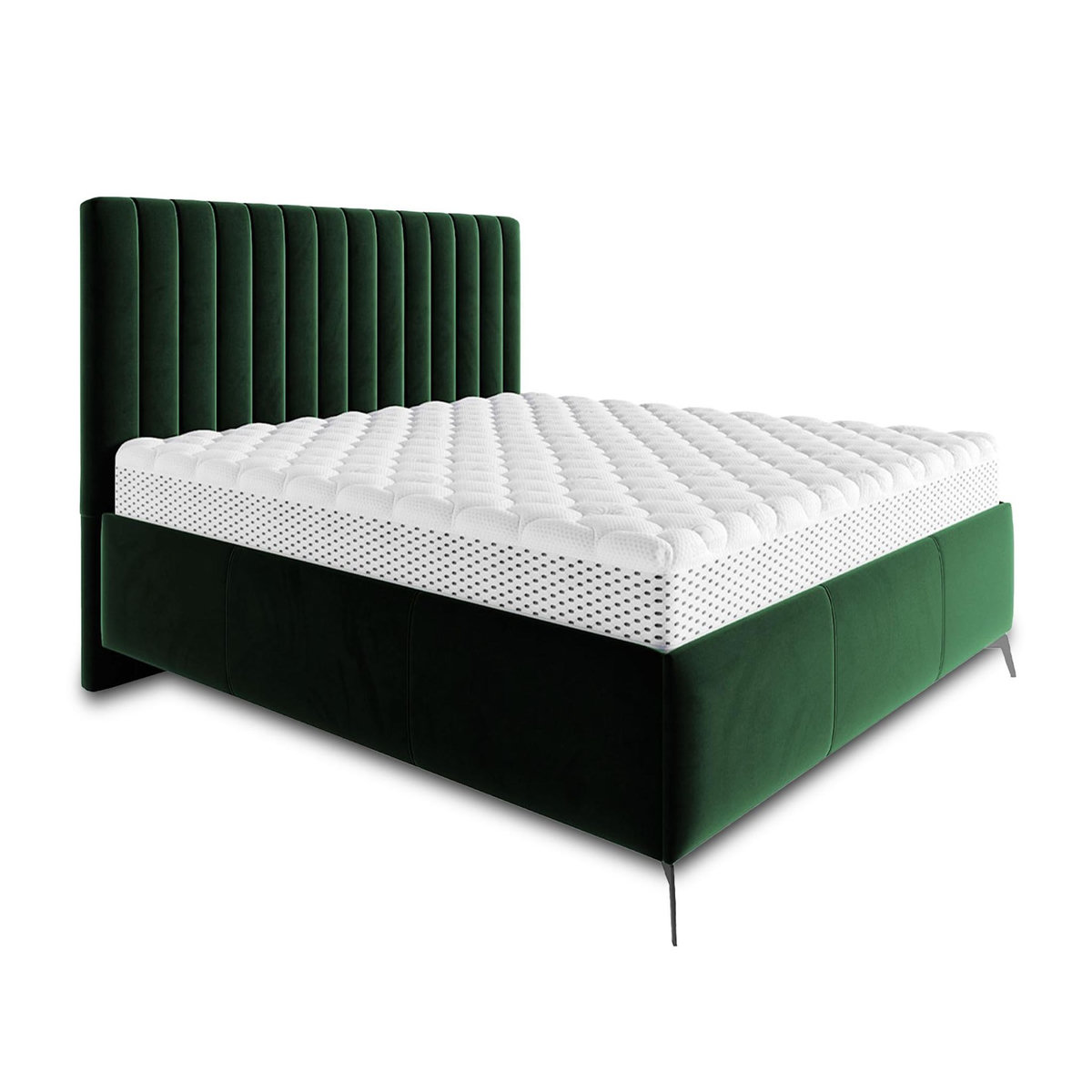BEST MOBILIER Mendoza - lit coffre - 160x200 - sommier inclus - en velours