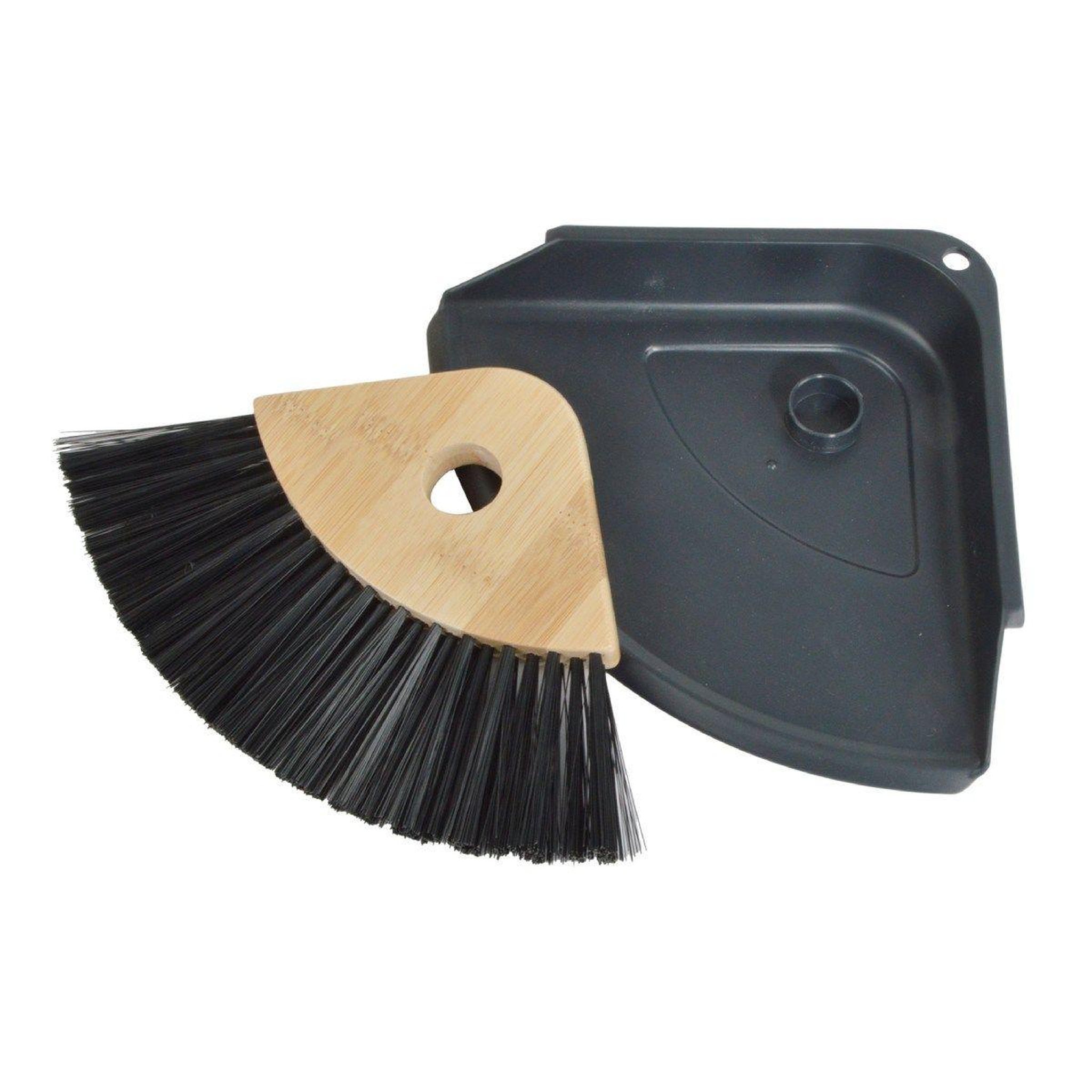 HOMEA Mini pelle & balayette  bambou  23cm noir