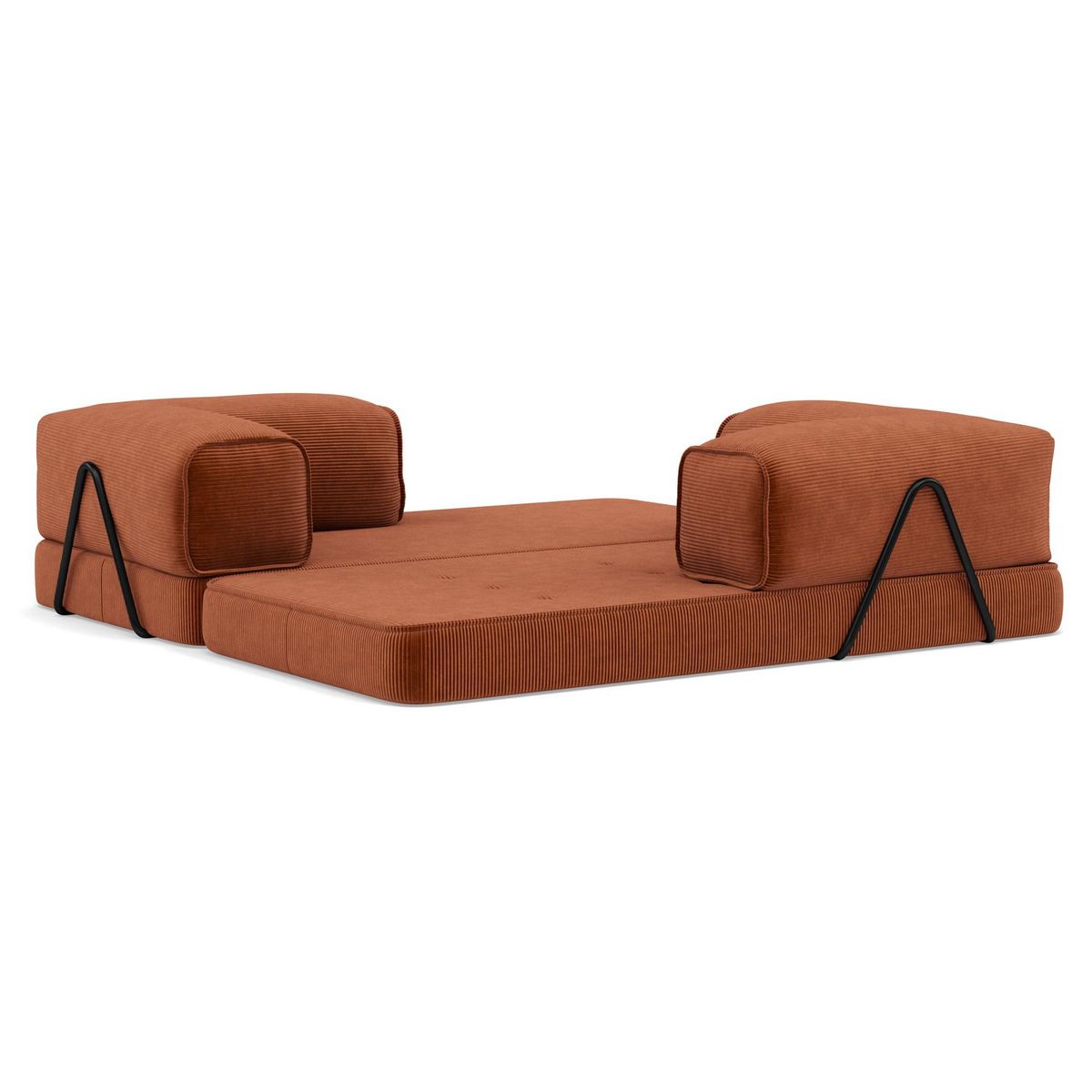 LISA DESIGN Poppy - canapé 3 places convertible en velours côtelé