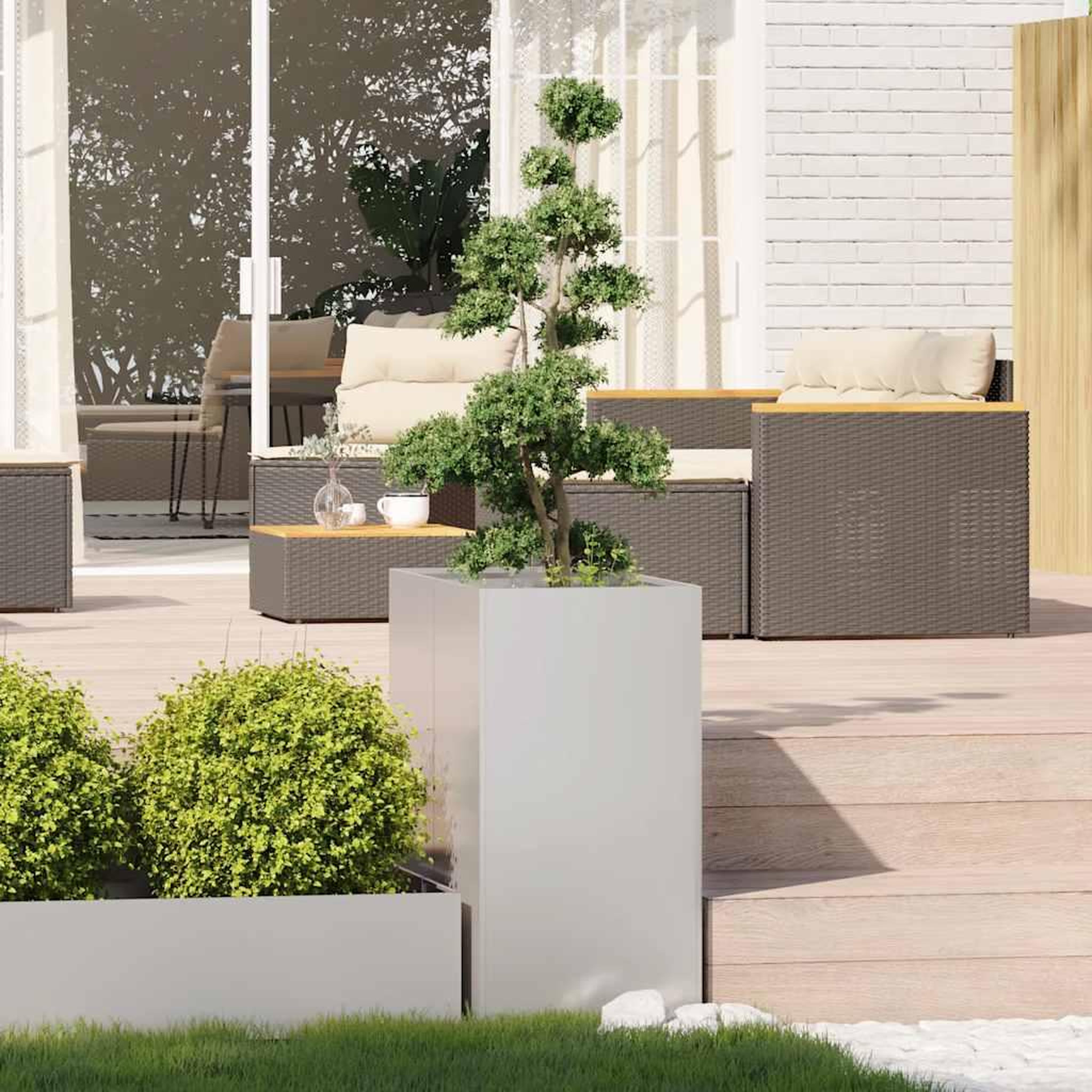 Voir la diapositive 3 : VIDAXL Jardiniere 40x80x80 cm acier inoxydable